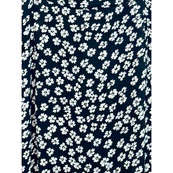 Abercrombie & Fitch Black White Floral Sleeveless Side Slit Maxi Dress Womens S - Picture 5 of 10